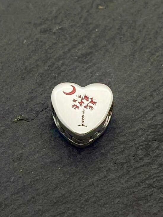 Pandora Jewelry - Pandora South Carolina Flag Heart Charm Sterling Silver Travel Jewelry